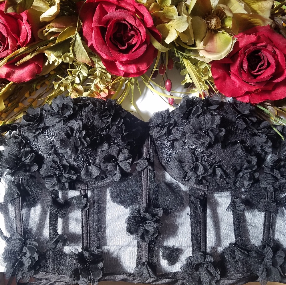 Fashion Nova Amelia Rose Corset Top-Black